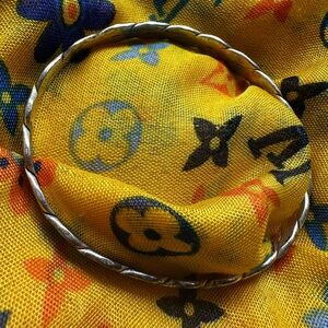 SOLD-Silver Bangle Bracelet stamped Mexico and non magnetic 🧲